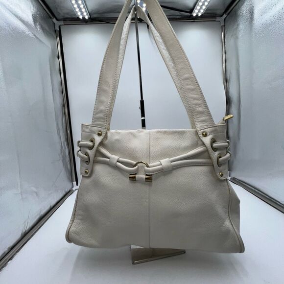 Vera Pelle Handbags - Vera Pelle Vintage White Leather Shoulder **See  description and pics